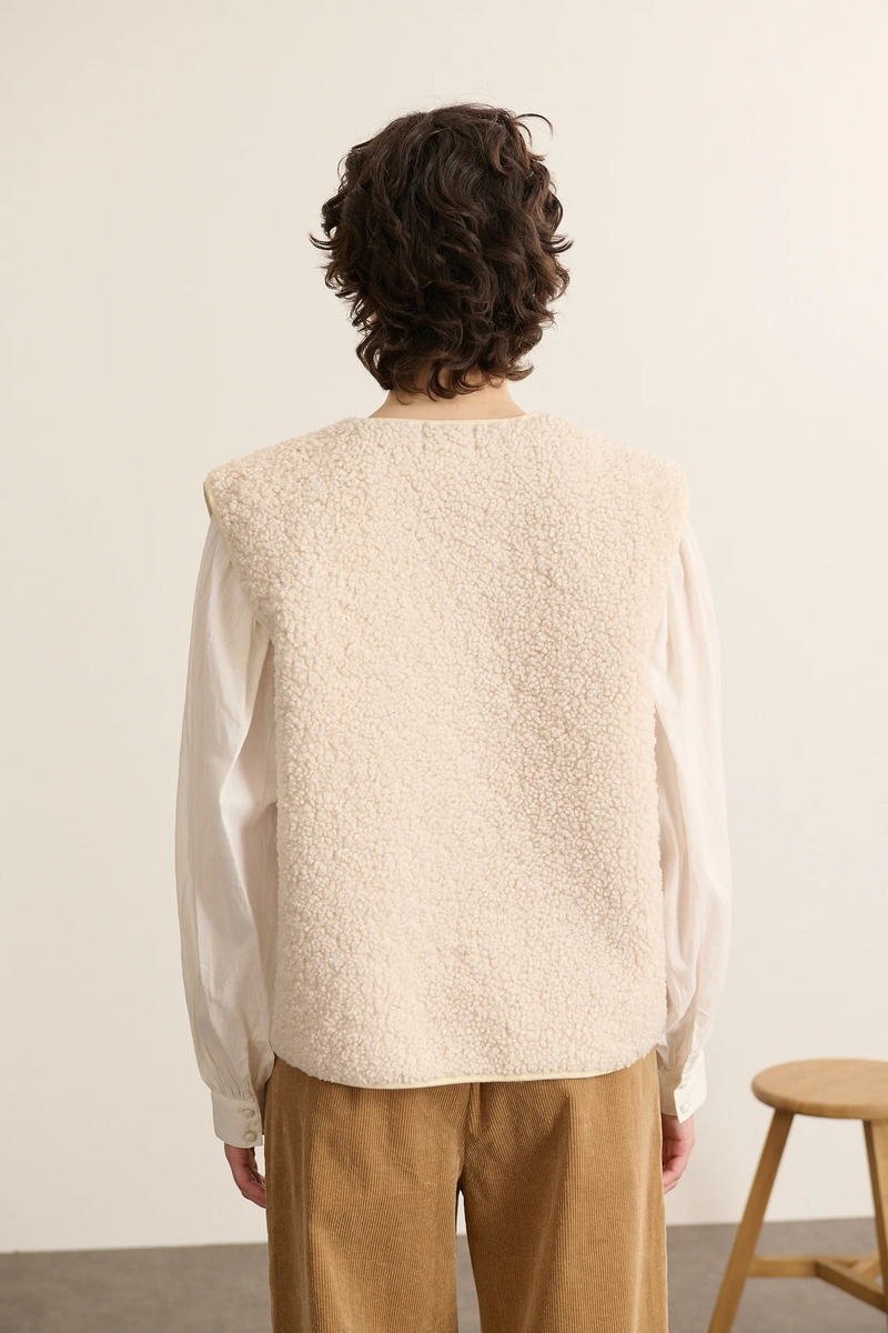 CHALECO BORREGUILLO POLA COLOR CRUDO 6